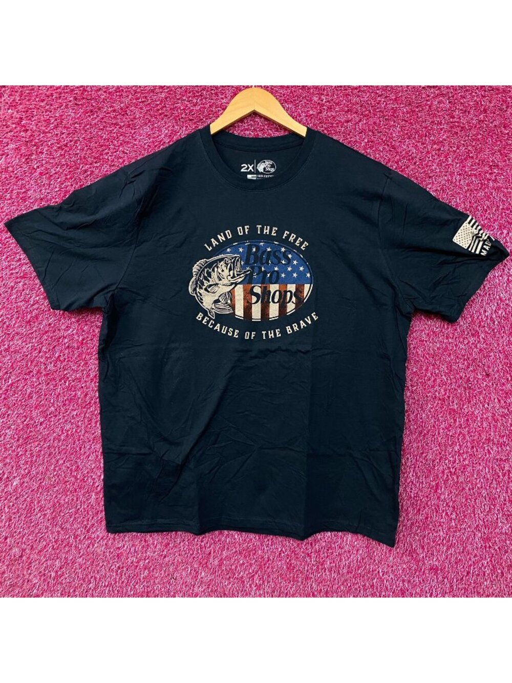 Bass Pro Shops USA Land Of The Free Graphic T-Shirt 2XL